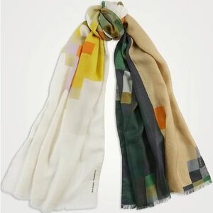 AKRIS cashmere colour block scarf